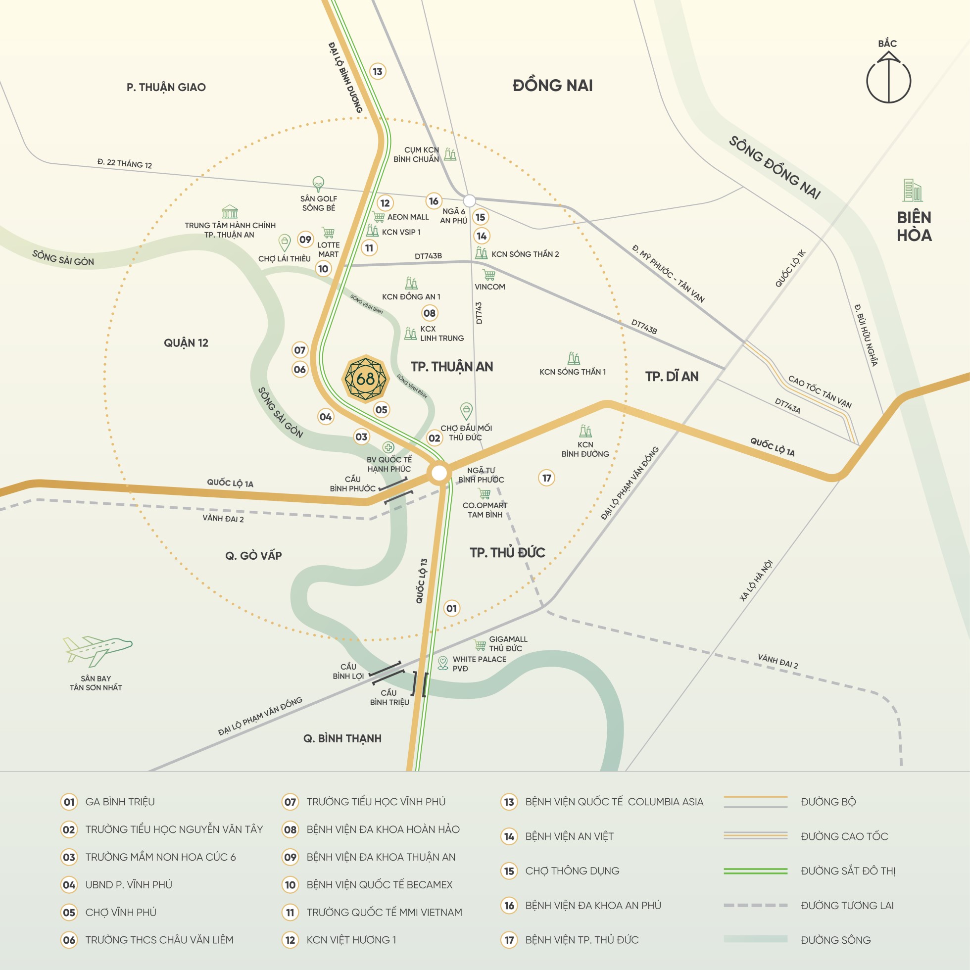 Vị trí The Emeramd 68 và địa chỉ cụ thể